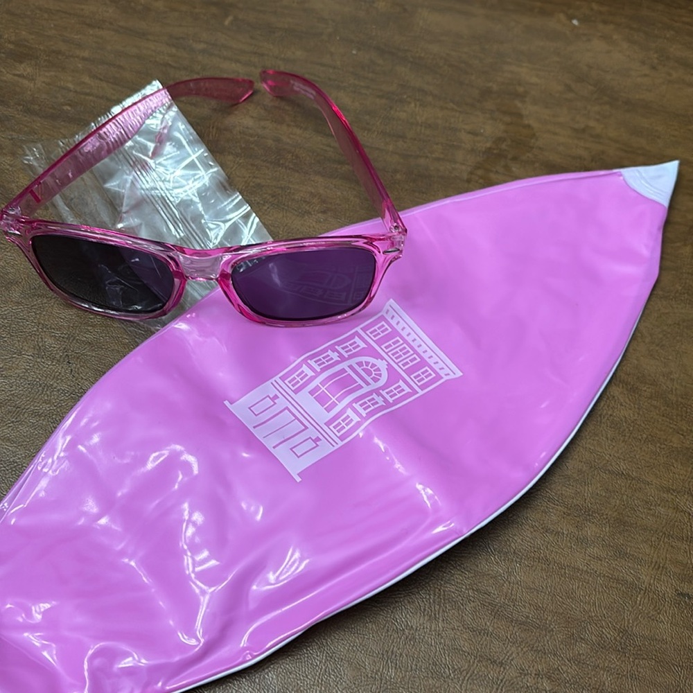 Barbie pencils, sunglasses,  & beach ball
